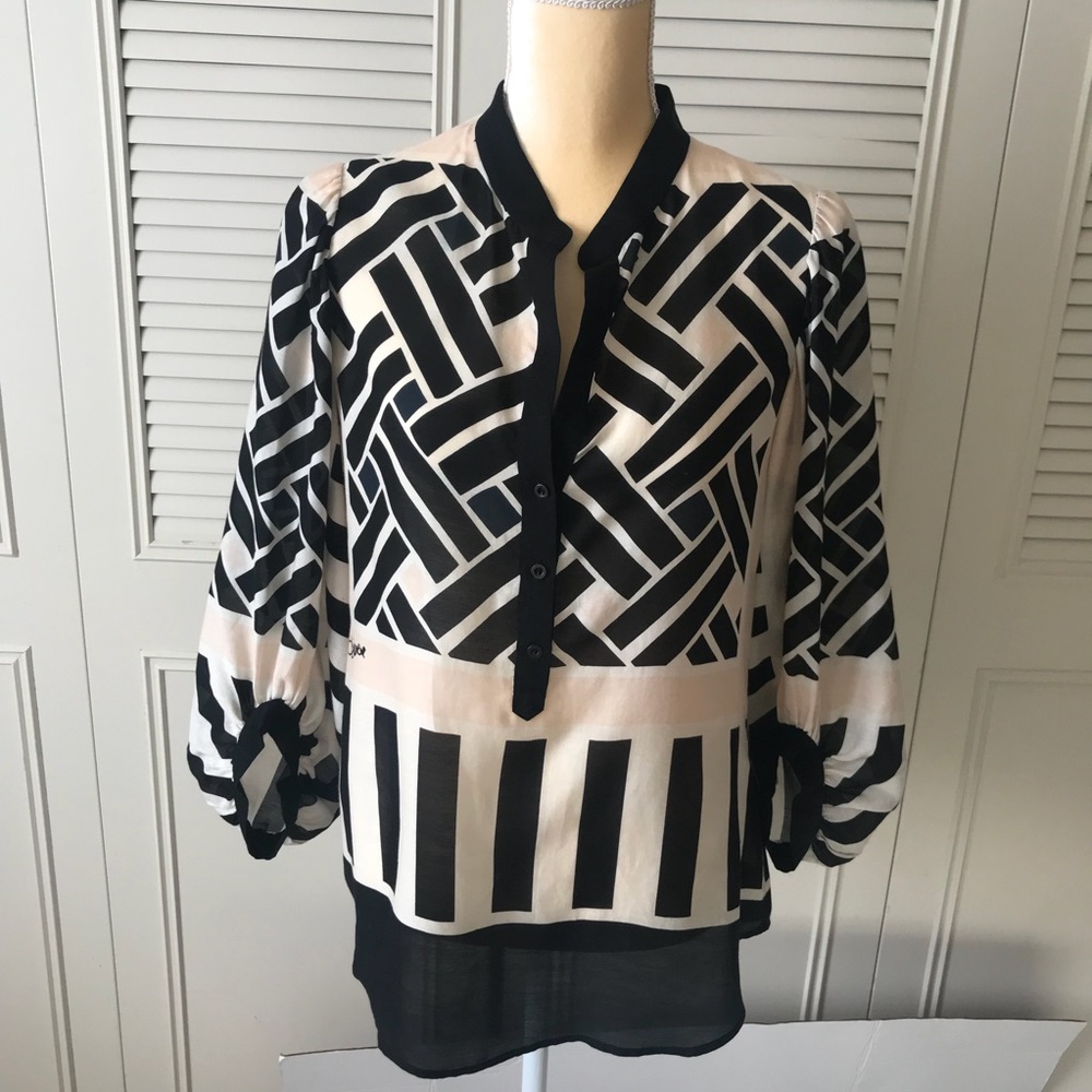 Diane von Furstenberg DVF popover tunic top.